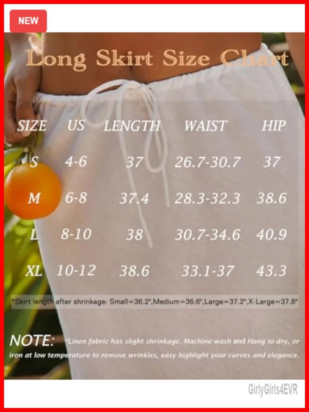 Linen Maxi Skirt with Lining Drawstring Flowy Flared A-Line